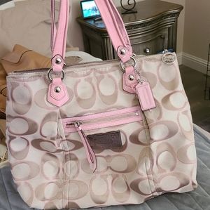Coach pink monogram purse